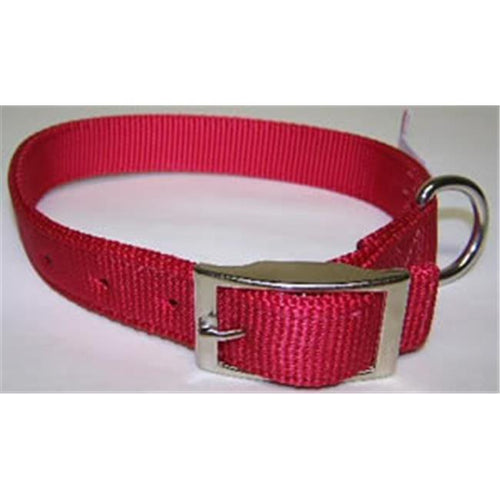Leather Brothers  No.115N RD26 Nylon Collar Double Ply 1in. x 26in. Color Red